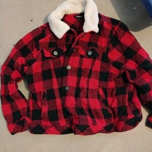 Torrid Red and Black Plaid Jacket